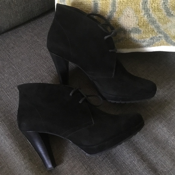 Paul Green black suede New York lace-up heeled booties 6 6.5. Fits US 8-8.5 - Picture 5 of 8